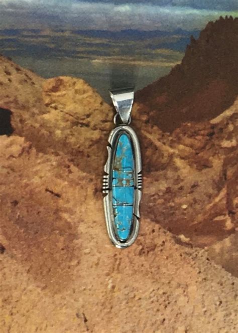 Vintage Native American Sterling Turquoise Pendant Brooch Etsy