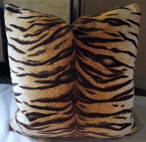 Kravet Couture Velvet Tiger Natural Italian Cotton Velvet Custom Pillow