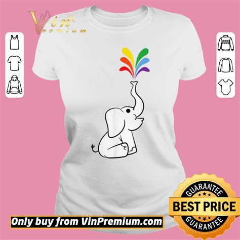 Top Pride Gay Lesbian Transgender Rainbow Elephant Shirt Hoodie Sweater Longsleeve T Shirt