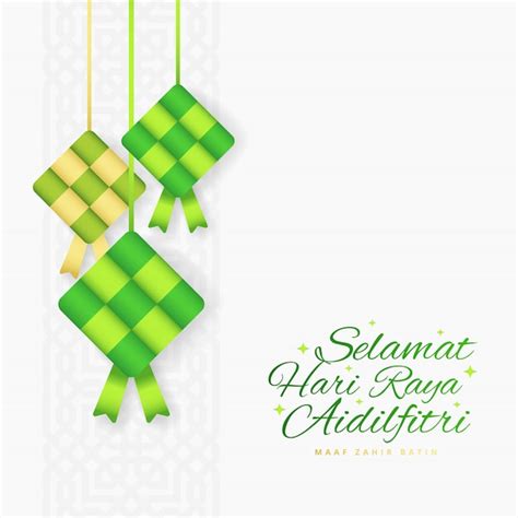 Premium Vector Eid Mubarak Selamat Hari Raya Aidilfitri Greeting