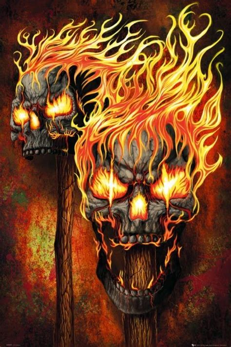 Flaming Skulls Poster Sold At Ukposters