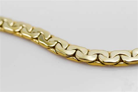 14k Yellow Italy Gold Fancy Link Necklace 6mm Wide 155 Inch 318