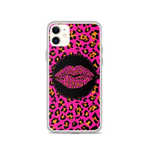 Pink Leopard Iphone Case Retro Hot Pink Leopard Skin Pattern Black