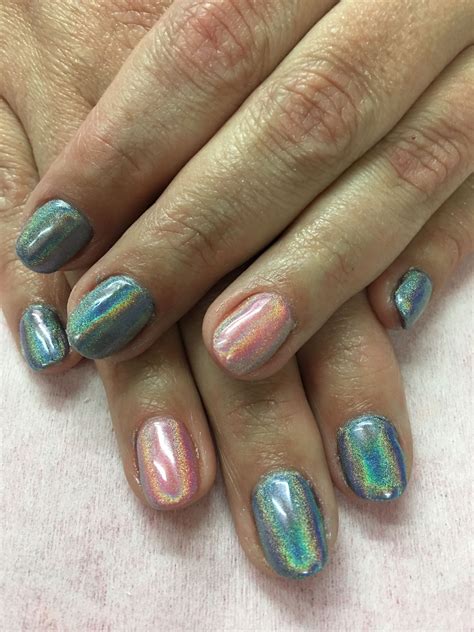 See more ideas about toe nails, toe nail designs, pedicure nails. Teal & Coral Hologram Unicorn Gel Nails | Gel nail designs ...