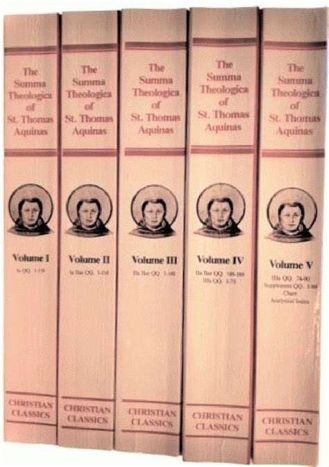 St Thomas Aquinas Summa Theologica 5 Volume Set By Thomas Aquinas Paperback 1981 From