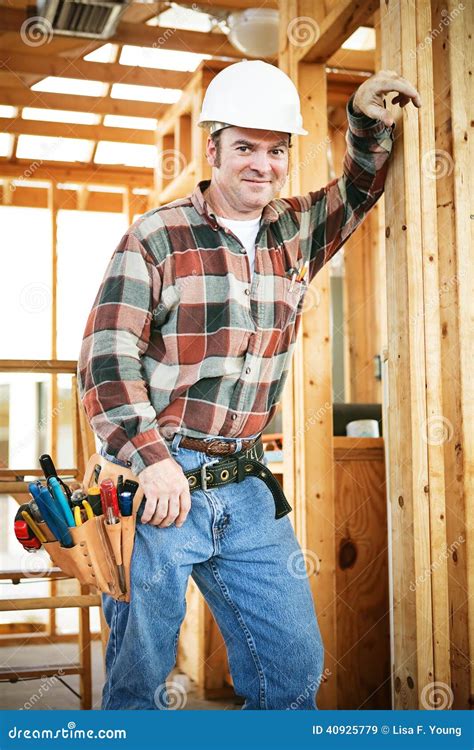 Handsome Construction Worker Stock Image Image Of Beam Hardhat 40925779
