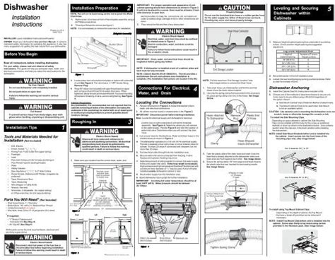 Installation Instructions For Electrolux Dishwashers