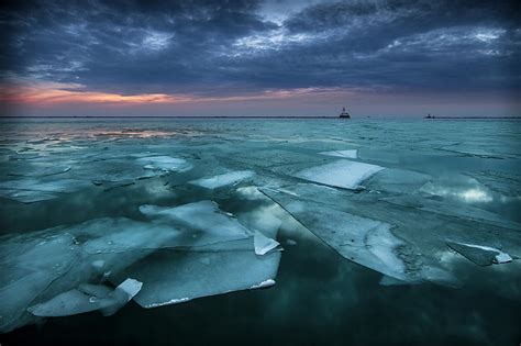 Winter Sunrise Over Lake Michigan By Krzysztof Hanusiak Photography