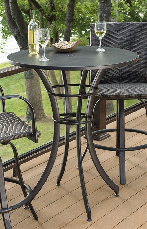 If you're short on counters or cabinets in the kitchen, a pub table set can provide plenty of room for small appliances and everyday dinnerware. Maximize space on your deck with this round pub table and ...