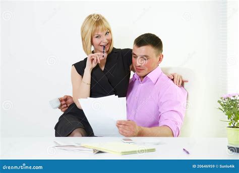 Office Romance Flirt With Boss And Secretary Stock Image Image Of Attractive Friends 20646959