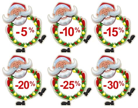 Premium Vector Set Discount Label Santa Claus Christmas Wreath Of Fir