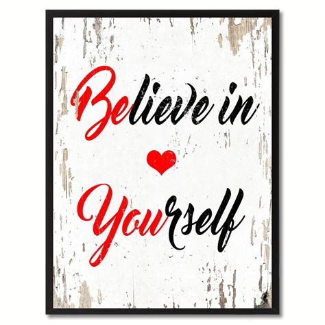 Believe In Yourself Inspirational Quote Saying Canvas Print Picture