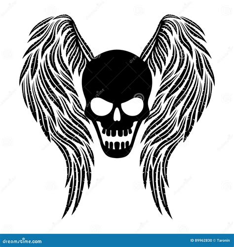 Skull With Wings Stock Vector Illustration Of Heraldry 89962830