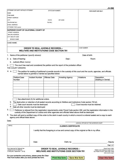 fillable online jv 590 order to seal juvenile records form fill out and sign printable pdf