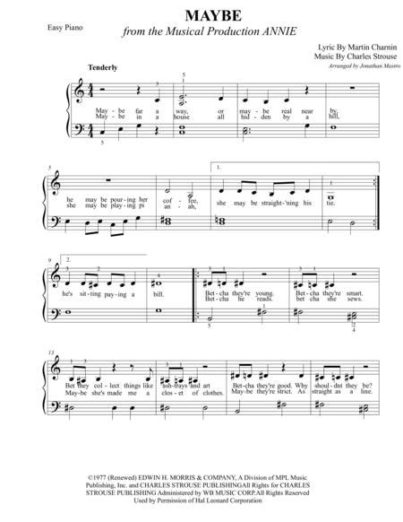 Maybe From Annie By Charles Strouse Digital Sheet Music For
