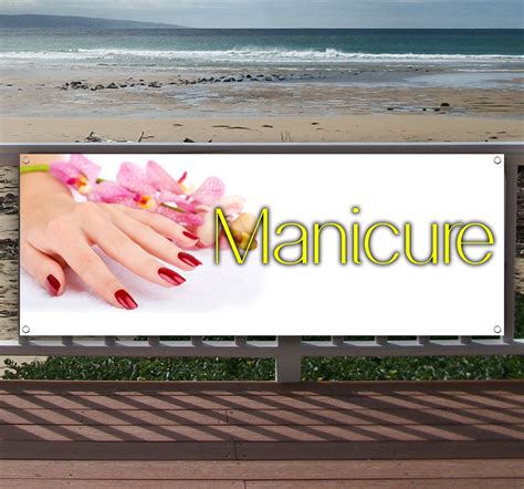 Manicure 13 Oz Heavy Duty Vinyl Banner Sign With Metal Grommets New