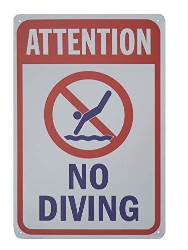 Monifith Funny Safety Signs Attention No Diving Rules