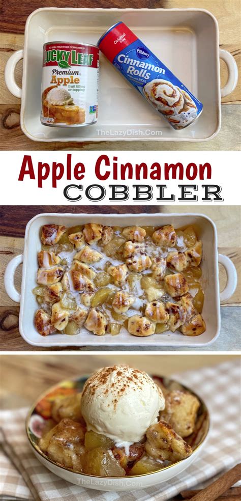 2 Ingredient Cinnamon Roll Apple Cobbler Quick And Easy Dessert