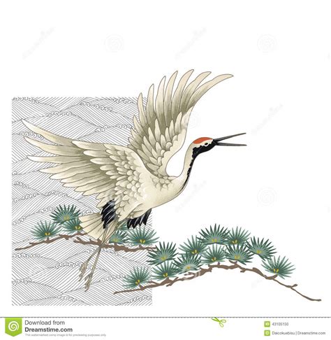 Japanese Crane Stock Illustration Image 43105150