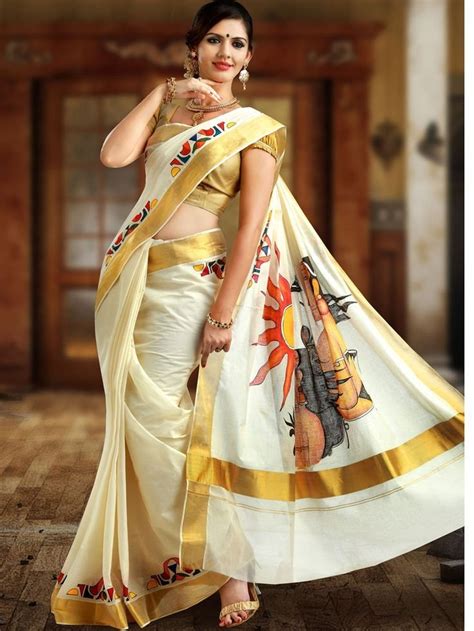 Kerala Wedding Sarees In Different Color Combinations