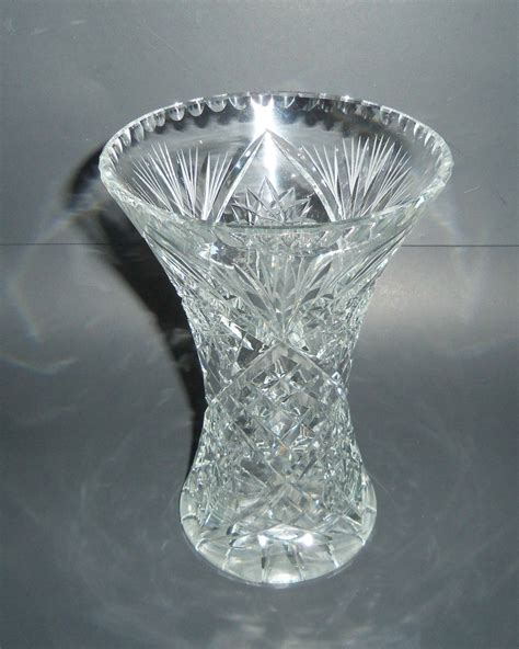 Cut Crystal Vase Leaded Glass Vase Vintage