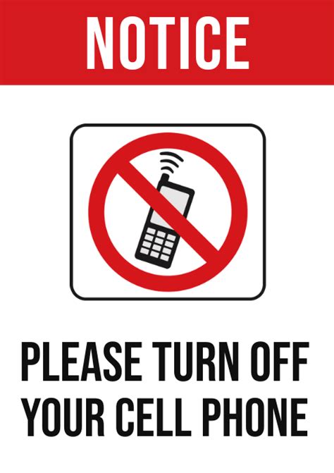 Please Turn Off Your Cell Phone Sign A4 Template Postermywall