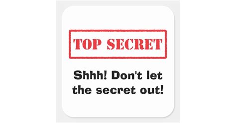 Top Secret Shhh Dont Let The Secret Out Stickers Zazzle