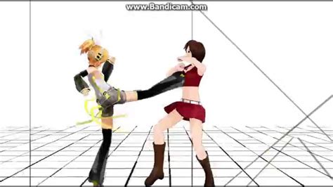 Vocaloid Combat Append Rin Vs Meiko Mmd Hd Youtube