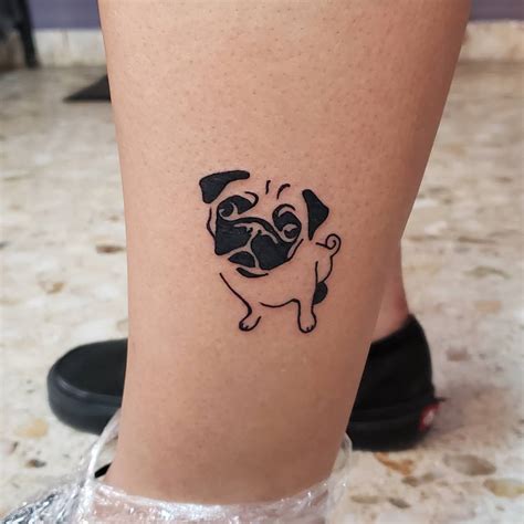 Pug Tattoo Dog Tattoo Small Portrait Tattoo By Emre Dizici Pug Tattoo