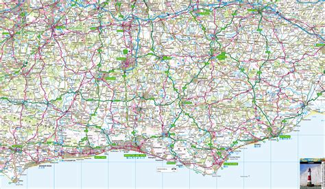 Sussex Offline Map Including Eastbourne Brighton Bognor Regis