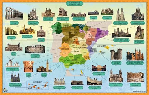 Mapa Monumentos De España Spanish Culture Spanish Projects Spain