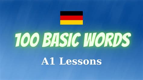Basic German Words For Beginners A Lessons Youtube