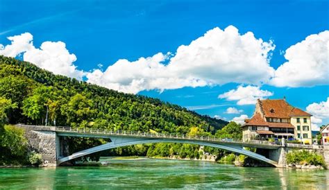 Premium Photo Bridge Across The Aare River In Aarburg Switzerland
