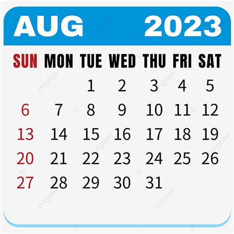 Gambar Agustus 2023 Kalender Biru 2023 Kalender Agustus Png Dan