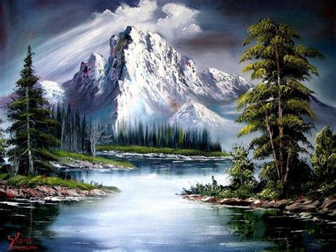 Wet On Wet Oil Painting Happy Trees Printbob Ross Original Oil With