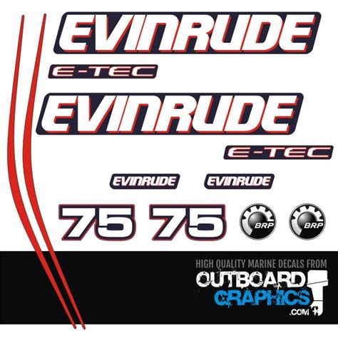 Evinrude 75hp Etec E Tec Outboard Engine Decalssticker Kit Etsy