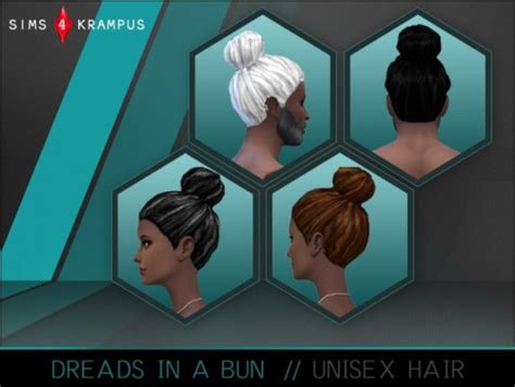 Dreads Pulled Back Into A Bun At Sims 4 Krampus Sims 4 Updates