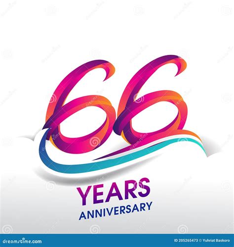 66th Years Anniversary Celebration Logo Birthday Vector Design Stock