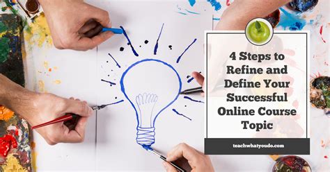 4 Steps To Refine And Define Your Successful Online Course Topic
