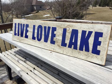 Hand Painted Live Love Lake Wood Sign Wood Signs Outdoor Decor Outdoor