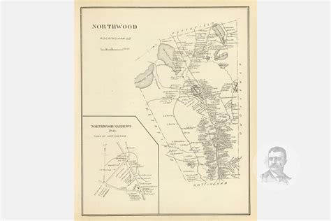 Vintage Northwood Map From 1892 Old New Hampshire Map Etsy