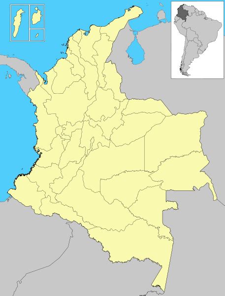 Mapa Político Mudo De Colombia
