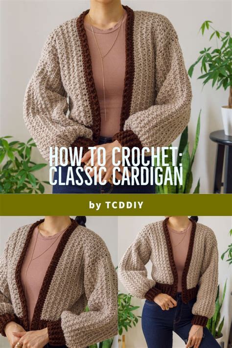 How To Crochet Cardigan Tutorial By Tcddiy Crochet Cardigan Classic