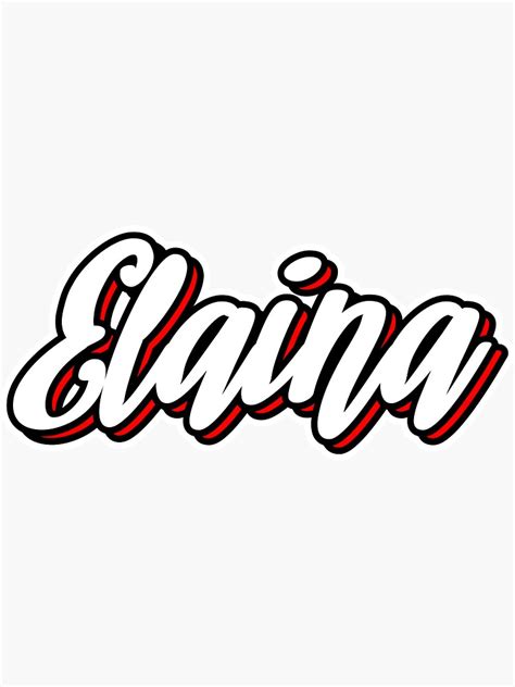 Elaina First Name Hand Lettering Design Sticker For Sale By Sulies
