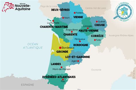 It is bounded by the regions of pays de la loire. L'Europe en région : la Nouvelle-Aquitaine - Touteleurope.eu