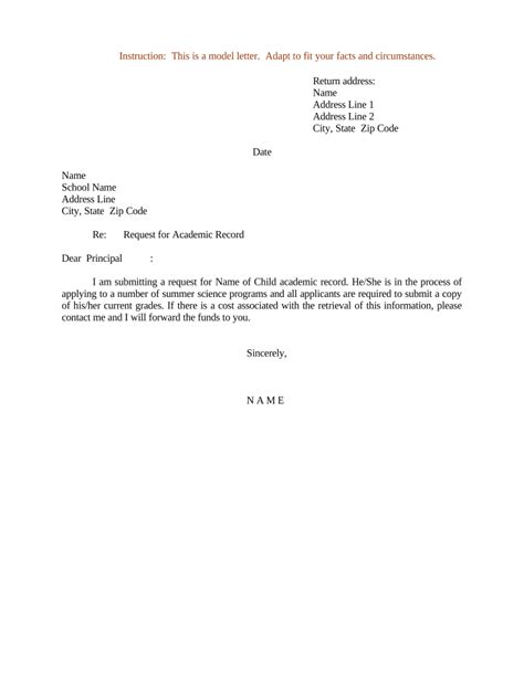 Letter Request Record Template Doc Template PdfFiller