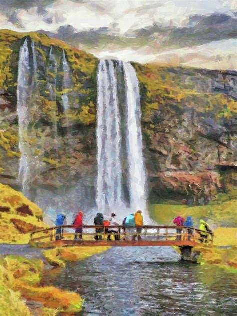 Seljalandsfoss Waterfall Digital Art By Digital Photographic Arts