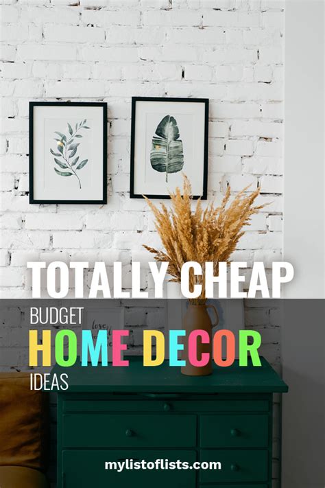 Totally Cheap Budget Home Decor Ideas My List Of Lists