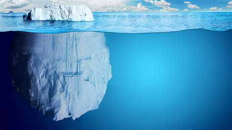 Split View Sea Digital Art Iceberg Underwater Hd Wallpaper Rare