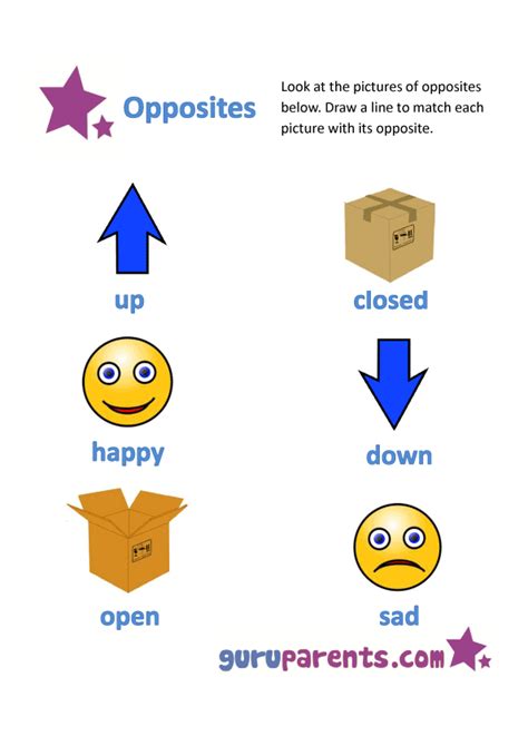 Opposites Worksheets for Kids | Opposites worksheet, Preschool worksheets, English worksheets ...